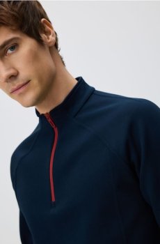 Reserved - Світшот із коміром-стійкою - темно-синій - ZU291-59X