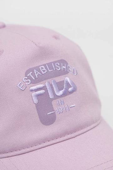 Хлопковая кепка Fila цвет фиолетовый с аппликацией Хлопковая кепка Fila цвет фиолетовый с аппликацией