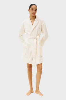 Женский белый халат JACQUARD Белый S Tommy Hilfiger UW0UW06239