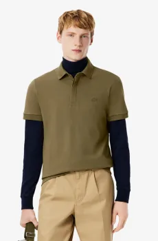 Мужское зеленое поло Зеленый M-L Lacoste PH5522E9F