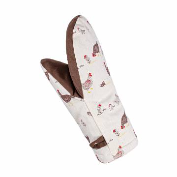 Перчатка кухонная Home Line Прогулка с цыплятами, коричневая, 16*28 см (полупанама) (182676) Перчатка кухонная Home Line Прогулка с цыплятами, коричневая, 16*28 см (полупанама) (182676)