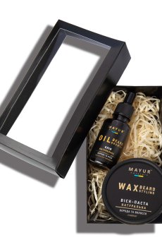 Набор для волос, бороды и усов Mayur (масло, 30 мл + воск-паста для стайлинга, 50 мл)