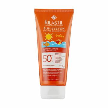 Детский солнцезащитный лосьон для тела Rilastil Sun System Baby Velvet Lotion SPF 50+, 200 мл Детский солнцезащитный лосьон для тела Rilastil Sun System Baby Velvet Lotion SPF 50+, 200 мл
