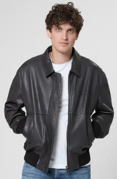 Мужская темно-коричневая кожаная куртка Коричневый 52 BOSS 50543240;202