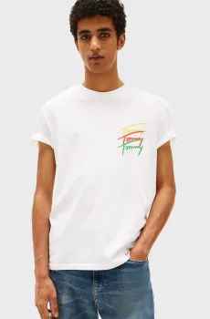 Мужская белая футболка REG TWISTED SIGNTR TEE EXT Белый XL Tommy Jeans DM0DM20771