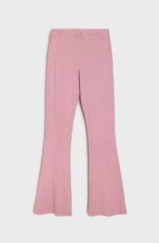Рубчасті розкльошені штани - рожевий