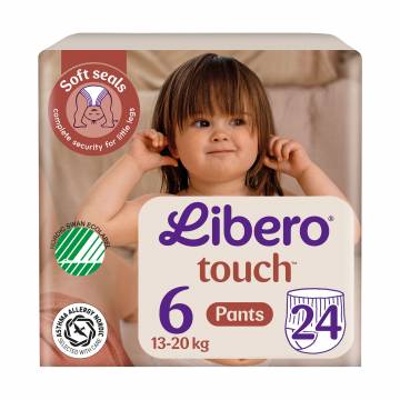 Подгузники-трусики Libero Touch Pants размер 6 (13-20 кг), 24 шт