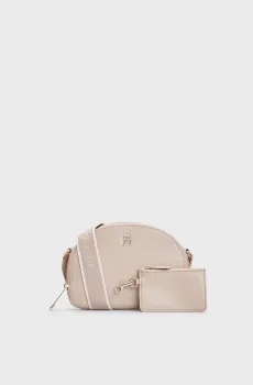Женская бежевая сумка TH MONOTYPE HALF MOON CROSSOVER Бежевый ONESIZE Tommy Hilfiger AW0AW16482