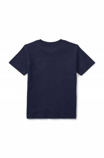 Детская хлопковая футболка Polo Ralph Lauren цвет синий однотонная Детская хлопковая футболка Polo Ralph Lauren цвет синий однотонная