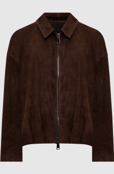 Коричневая замшевая куртка Lavy с логотипом