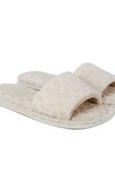 Женские домашние тапочки HS-VL Terry, молочные, размер 40 (26 см)
