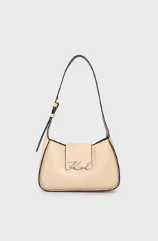 Женская белая кожаная сумка K/SIGNATURE SM SHOULDER Белый ONESIZE Karl Lagerfeld A1W30149
