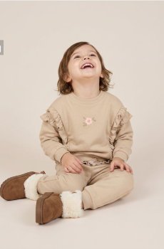 Кофта crewneck з квітковим принтом - бежевий