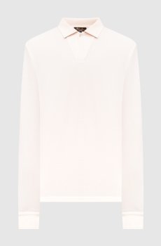 Белое поло Brenna с длинными рукавами