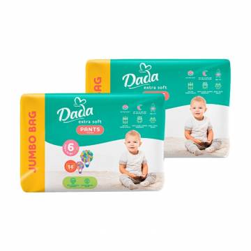Трусики-подгузники Dada Extra Soft размер 6 XL (15+ кг), 2*56 шт Трусики-подгузники Dada Extra Soft размер 6 XL (15+ кг), 2*56 шт