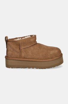Детские замшевые сапоги UGG CLASSIC ULTRA MINI PLATFORM