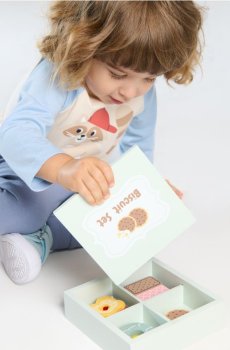 Іграшка - Деревяна коробка з печивом - різнобарвний