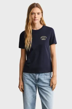 Женская темно-синяя футболка ROPE GRAPHIC Синий XL Gant 4201443
