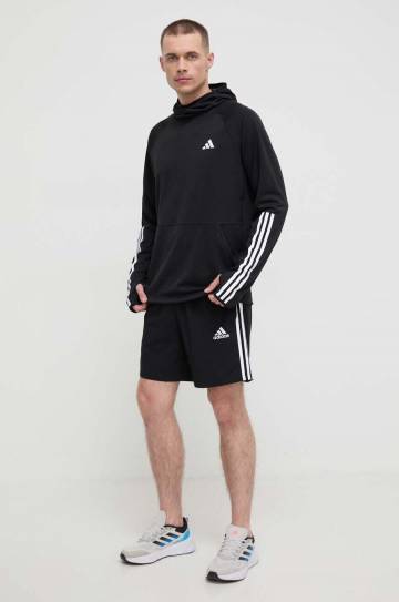 Толстовка для бега adidas Performance Own the Run цвет чёрный с капюшоном с принтом Толстовка для бега adidas Performance Own the Run цвет чёрный с капюшоном с принтом