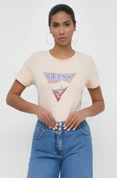 Женская бежевая футболка Бежевый XS Guess W4GI63.KBZV1;F1NN