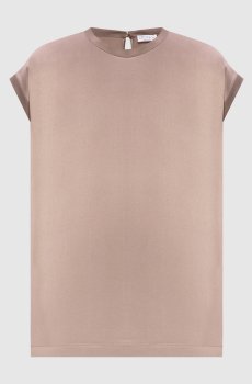 Бежевый топ из шелка