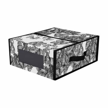 Органайзер Idea Home Anthracite Flowers с крышкой, 15*38.1*32.5 см (BS-S01 ткан. з/кр Anthracite Flowers)