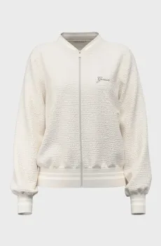 Женская белая твидовая спортивная кофта Белый XS Guess W6YQ15.K4353;F0FD
