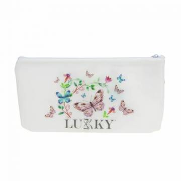 Подарок! Косметичка Lukky с логотипом, матовая, белая Подарок! Косметичка Lukky с логотипом, матовая, белая
