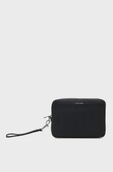 Мужской черный кожаный кошелек EMBLEM AOP COATED BILLFOLD Черный ONESIZE Calvin Klein LV04D1256G