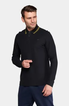 Мужское черное поло CLASSICA I LS Черный M Lotto 220205/B7F