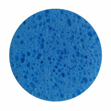 Спонж для умывания Cosmo Shop пористый, круг, целлюлоза, 7.5 см, синий, 1 шт (CS088B)