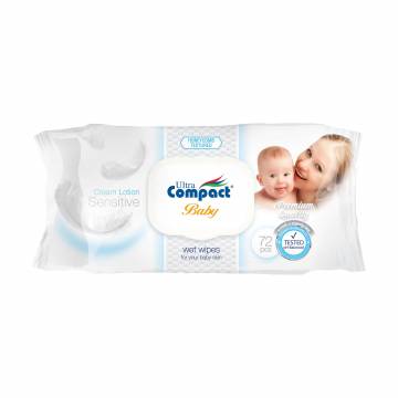 Детские влажные салфетки Ultra Compact Sensetive с клапаном, 72 шт Детские влажные салфетки Ultra Compact Sensetive с клапаном, 72 шт