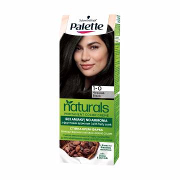 Безаммиачная краска для волос Palette Naturals Permanent Color Creme, 1-0 Черный, 110 мл Безаммиачная краска для волос Palette Naturals Permanent Color Creme, 1-0 Черный, 110 мл