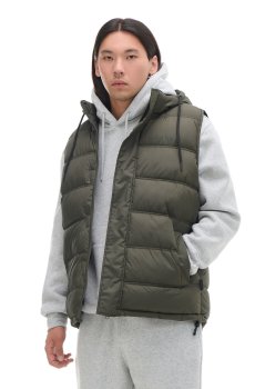 Cropp - Стеганий жилет з капюшоном - оливковий