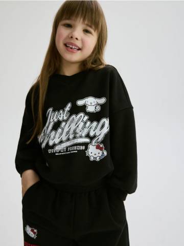 Reserved - GIRLS` JOGGING TOP - чорний - PP109-99X Reserved - GIRLS` JOGGING TOP - чорний - PP109-99X