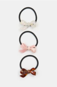 Резинки для волосся з бантиками 3 упаковки - різнобарвний
