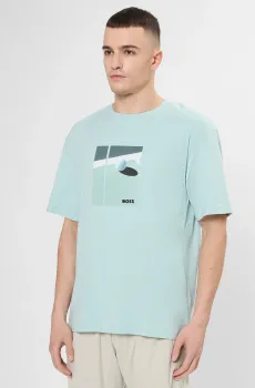 Мужская мятная футболка Ментоловый L BOSS 50554365;447