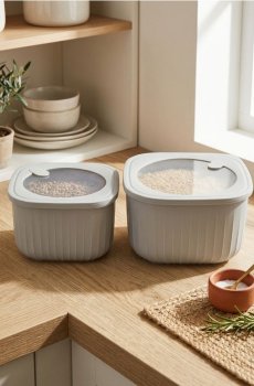 Контейнери для їжі з кришкою 2 pack - кремовий