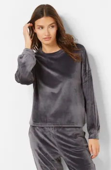 Женский темно-серый велюровый свитшот DUNKAN Серый XS Etam 6541171