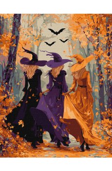 Картина по номерам Ideyka Три ведьмы в лесу, 40*50 см (KHO8691)