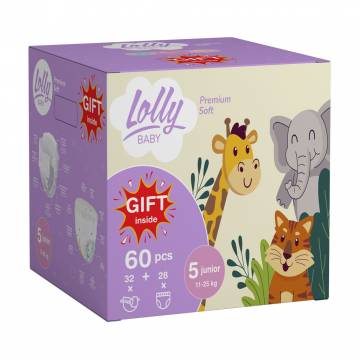 Набор подгузников Lolly Premium Soft Junior размер 5 (11-25 кг) (подгузники, 32 шт + трусики, 28 шт + подарок) Набор подгузников Lolly Premium Soft Junior размер 5 (11-25 кг) (подгузники, 32 шт + трусики, 28 шт + подарок)