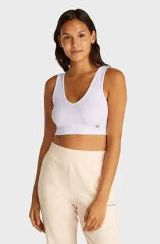 Женский белый топ WOVEN LABEL RIB BRALETTE Белый XS Calvin Klein Jeans J20J225308