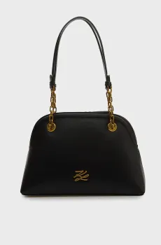 Женская черная кожаная сумка AUTOGRAPH Черный ONESIZE Karl Lagerfeld B2W30038