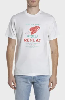 Мужская белая футболка Белый XL Replay M3385 .000.23608P