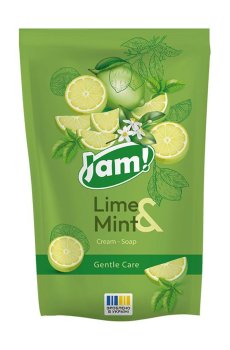 Крем-мыло JAM! Lime & Mint Cream-Soap Gentle Care с глицерином, 300 г