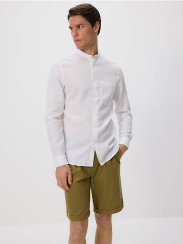 Reserved - Сорочка slim fit із коміром-стійкою - білий - 761EH-00X
