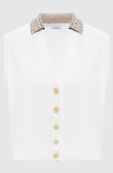 Белый жилет с пайетками