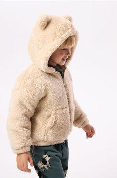 Reserved - Куртка teddy з капюшоном - бежевий - 026FK-08X