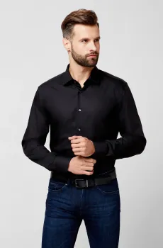 Мужская черная рубашка Easy Iron Slim Fit Черный 38 BOSS 50327693;001