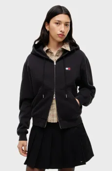 Женское черное худи BADGE Черный S Tommy Jeans DW0DW23529